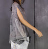 CLOUD top- silk gauze - Mesh print